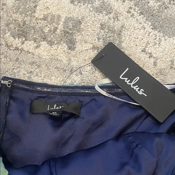 NWT Lulu's Strapless Floral Dress - Green and Blue - Picture 2 of 4